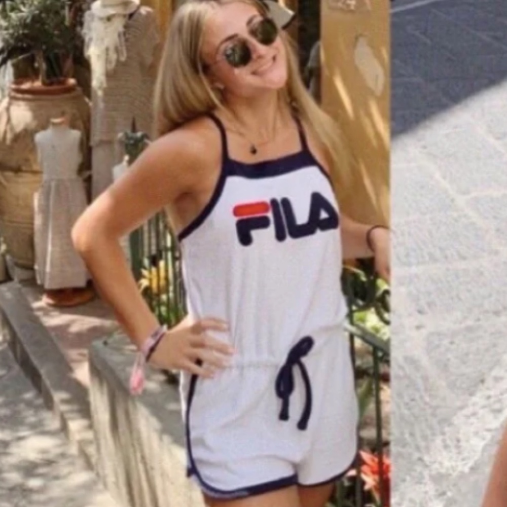 Fila White One Piece Racerback Romper